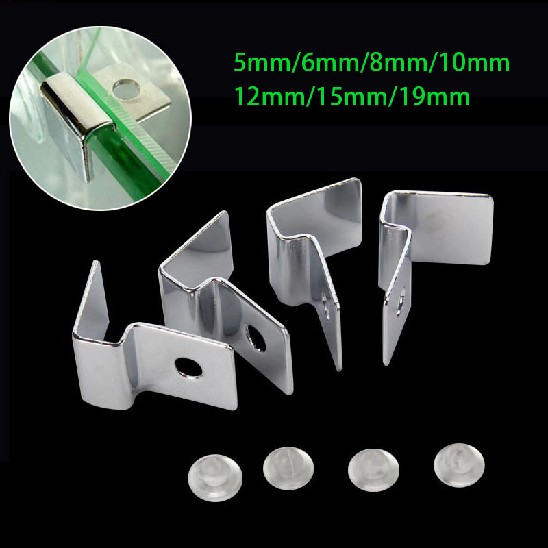 4Pcs/lot Aquarium Accessories Stainless Steel Fish Tank Glass Cover Support Non-Slip Holders Universal Lid Clips 5-19mm
