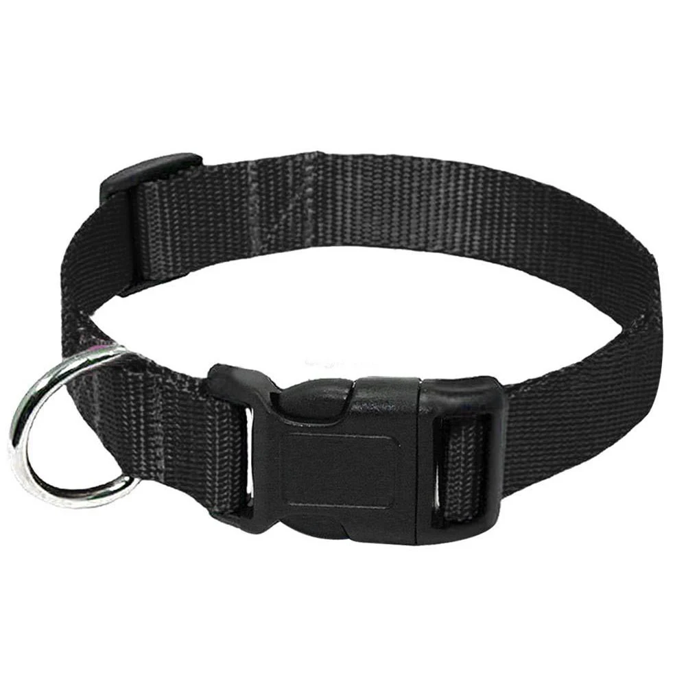 Adjustable Nylon Collar Strong and Durable Pet Collar with D-ring To Hang Dog Tags and Small Items for Small Medium Large Dogs