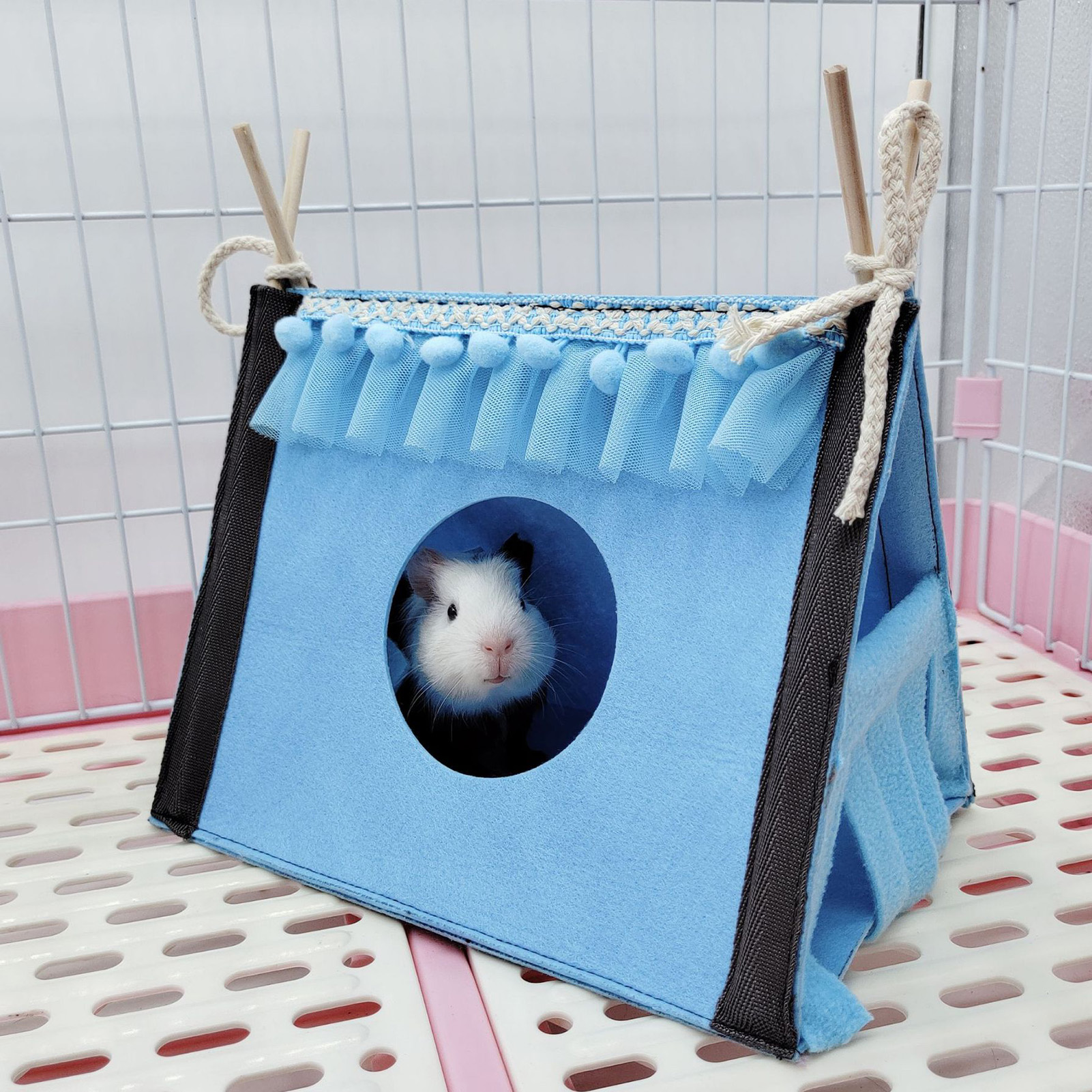Hamster Hideout Tent Rabbit Rat Tunnel House Small Animal Tube Toy Warm Nest Habitat Pet Supplies