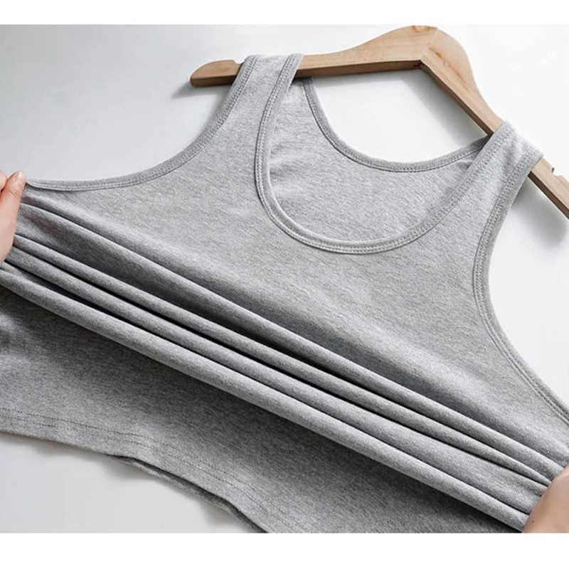 Large size mens underwear mens 100% pure cotton sleeveless basic shirt summer sexy fitness body building elastic single piece underwearW240718
