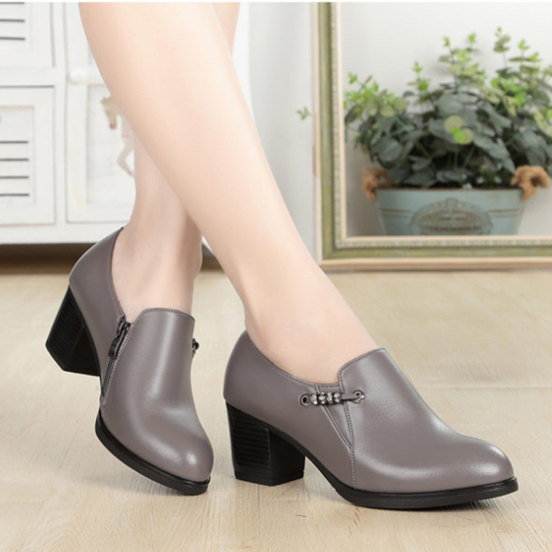 AIYUQI 2024 Autumn Genuine Leather Women Office Shoes High-heeled Sexy Women Dress Shoes Big Size Women Party Shoes
