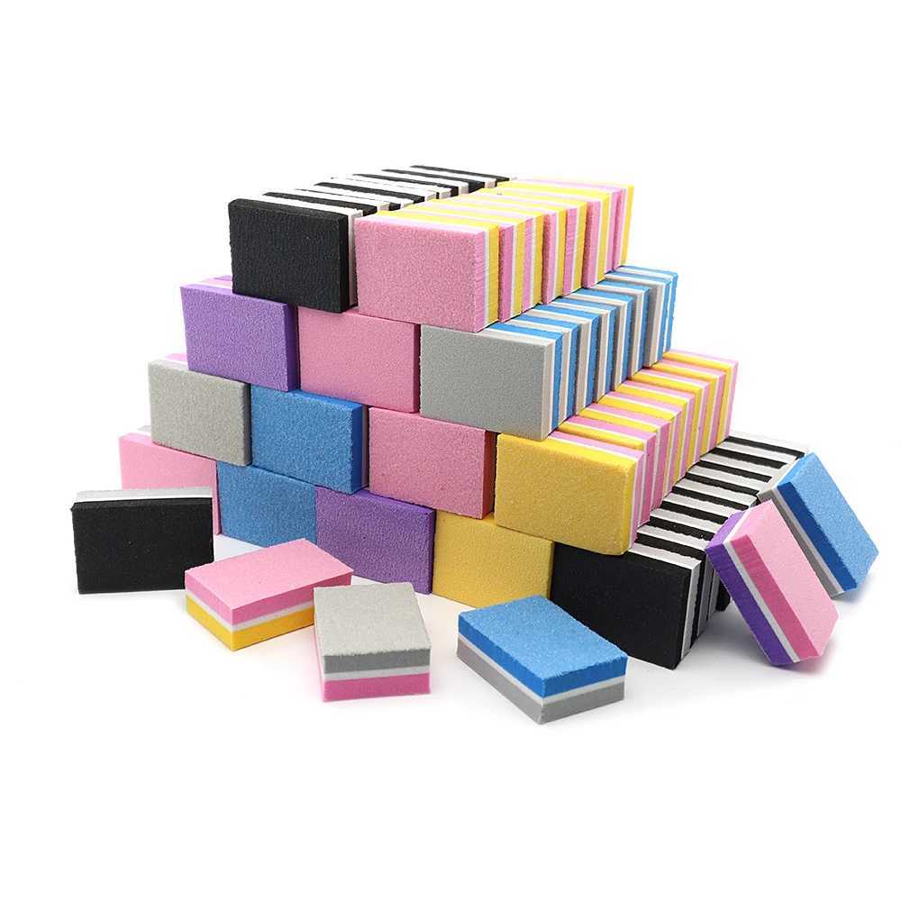 10 pieces/batch of Rescue nail file products double-sided sandpaper small sponge square Neil file tool gravel 100/180 to salons/professionals W240829