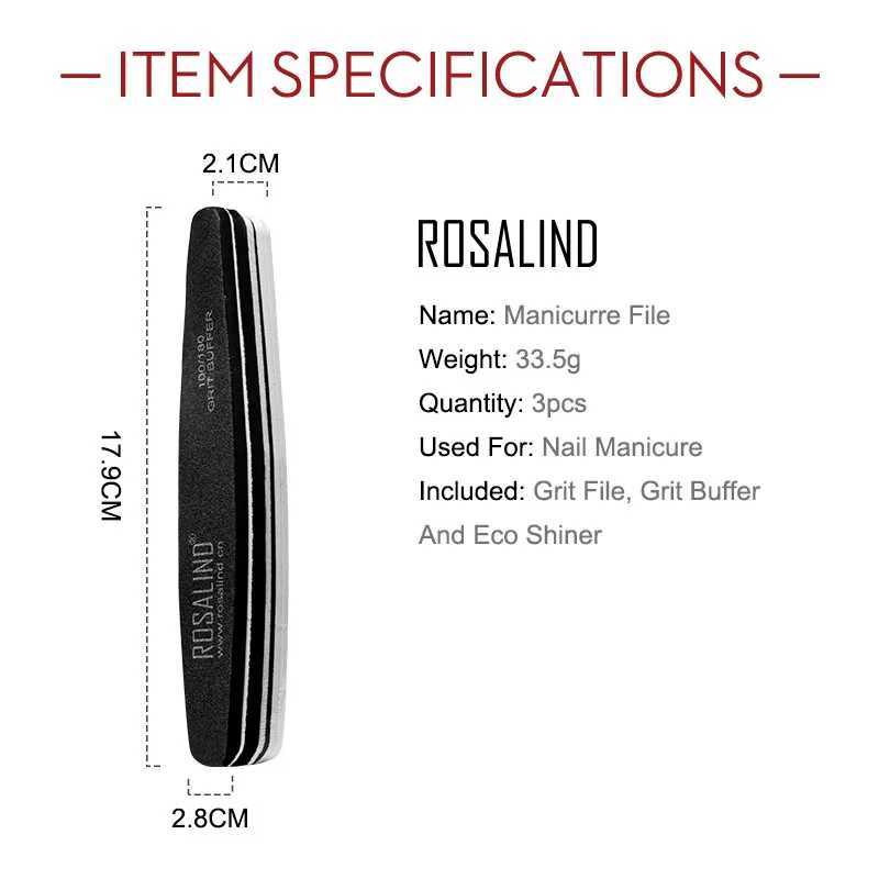 ROSALIND Nail File Nail Buffer Washable Matte Polishing Buffer Foot Therapy Nail Art Tool 1 piece W240829