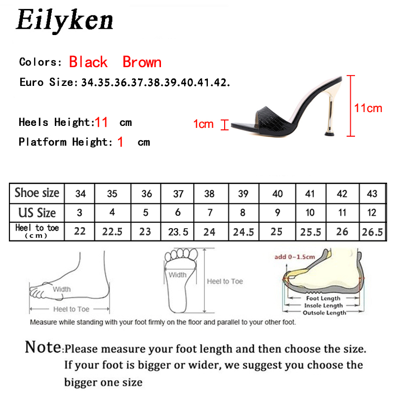 Eilyken Snake Print Strappy Mule Women Thin High Heels Slippers Sandals Pointed Peep Toe Slides Party Flip Flops Shoes