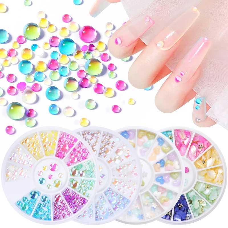 Pict You 3D Sharp Bottom Opal Nail rhinestone Sparkling Small Irregular Beads Stone Processing Nail Decoration Wheel Tool W240829