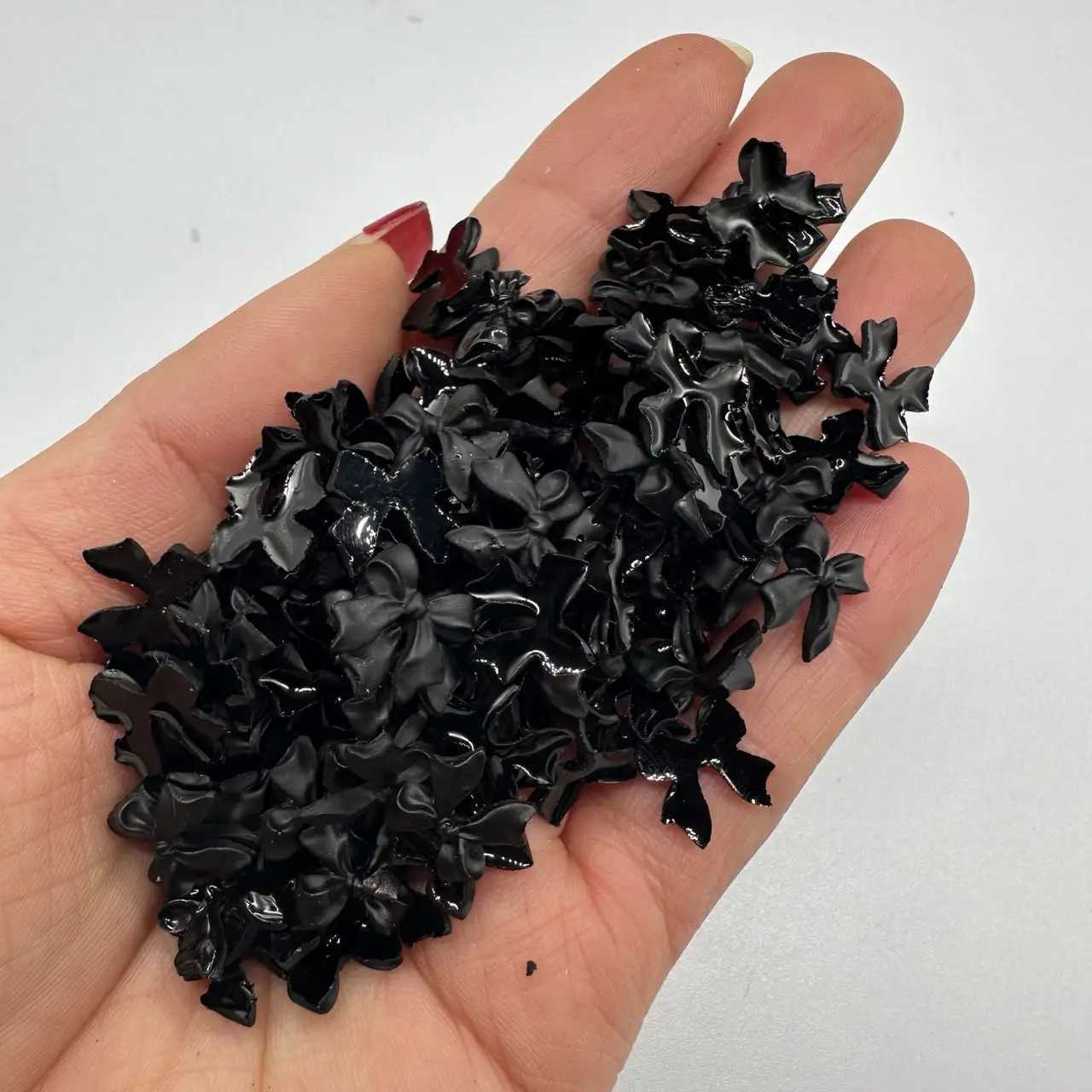 50 pieces of Kawaii accessories cute bow 3D resin nail charm bulk black and white bow handmade jewelry DIY nail art luxury decoration W240829