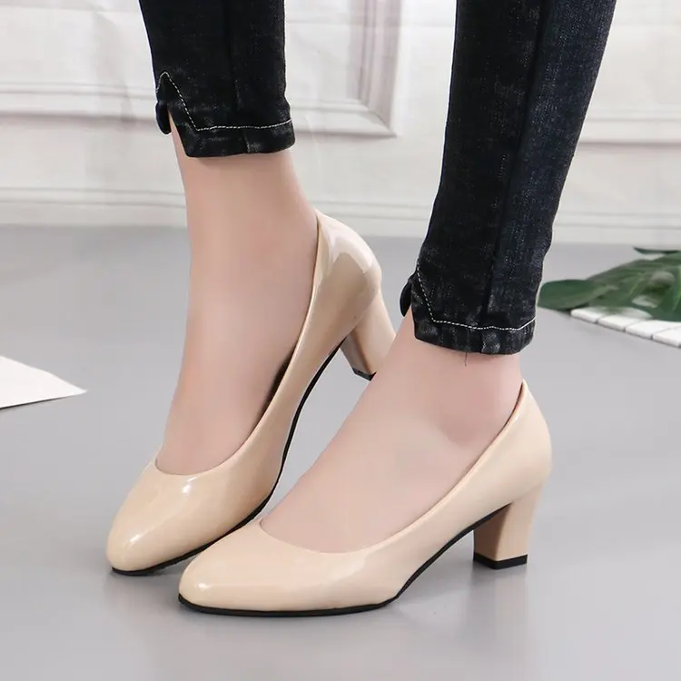 Female Pumps Nude Shallow Mouth Women Fashion Office Work Wedding Party Ladies Low Heel Shoes Woman Autumnss54 adb3