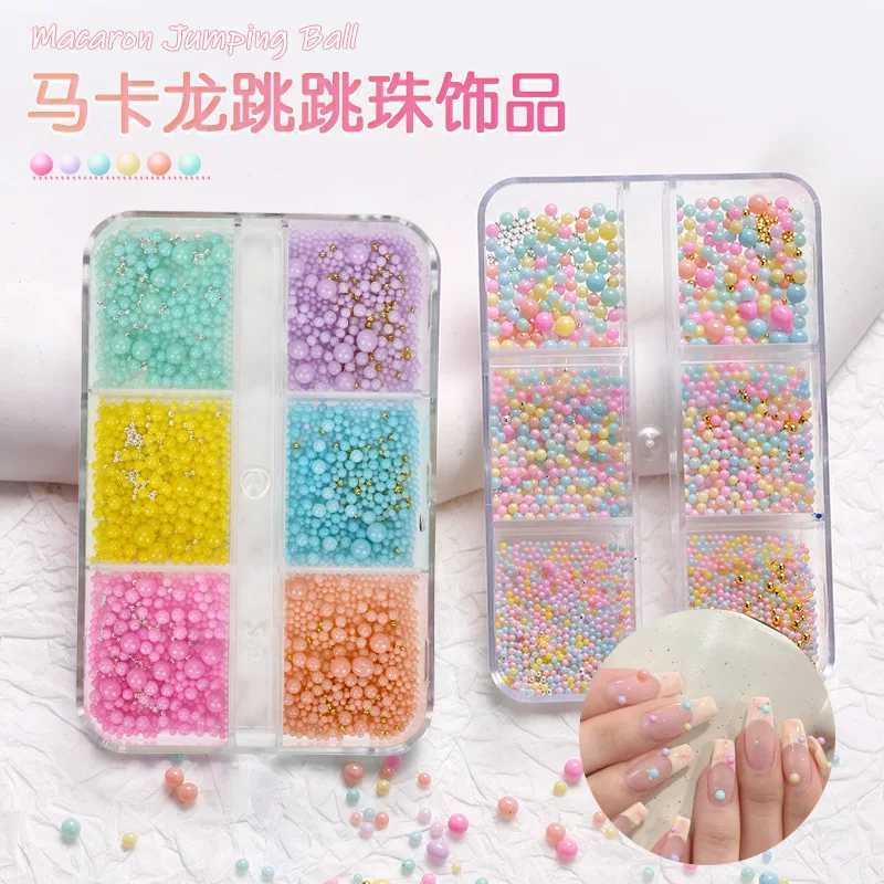 Mini Macaron Bubble Ball Beads for Nail Art Decoration Charm Mixed Color 3D Candy Resin Nail Caviar Handmade Accessories W240829