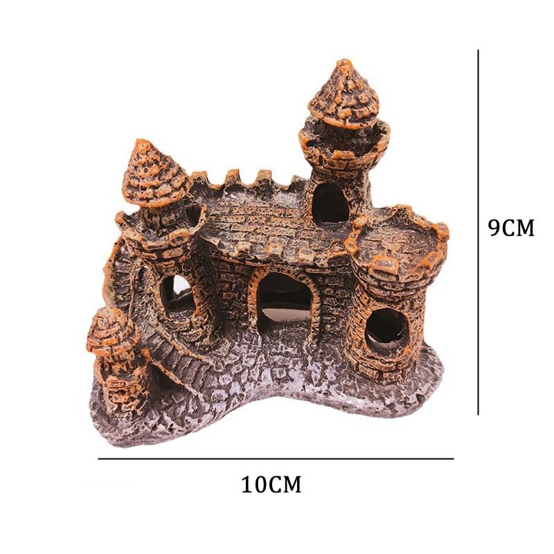 1Pcs Aquarium Creative Ornaments Simulation Resin Castle Fishbowl Retro Landscape Dodge House Fish Tank Accessories