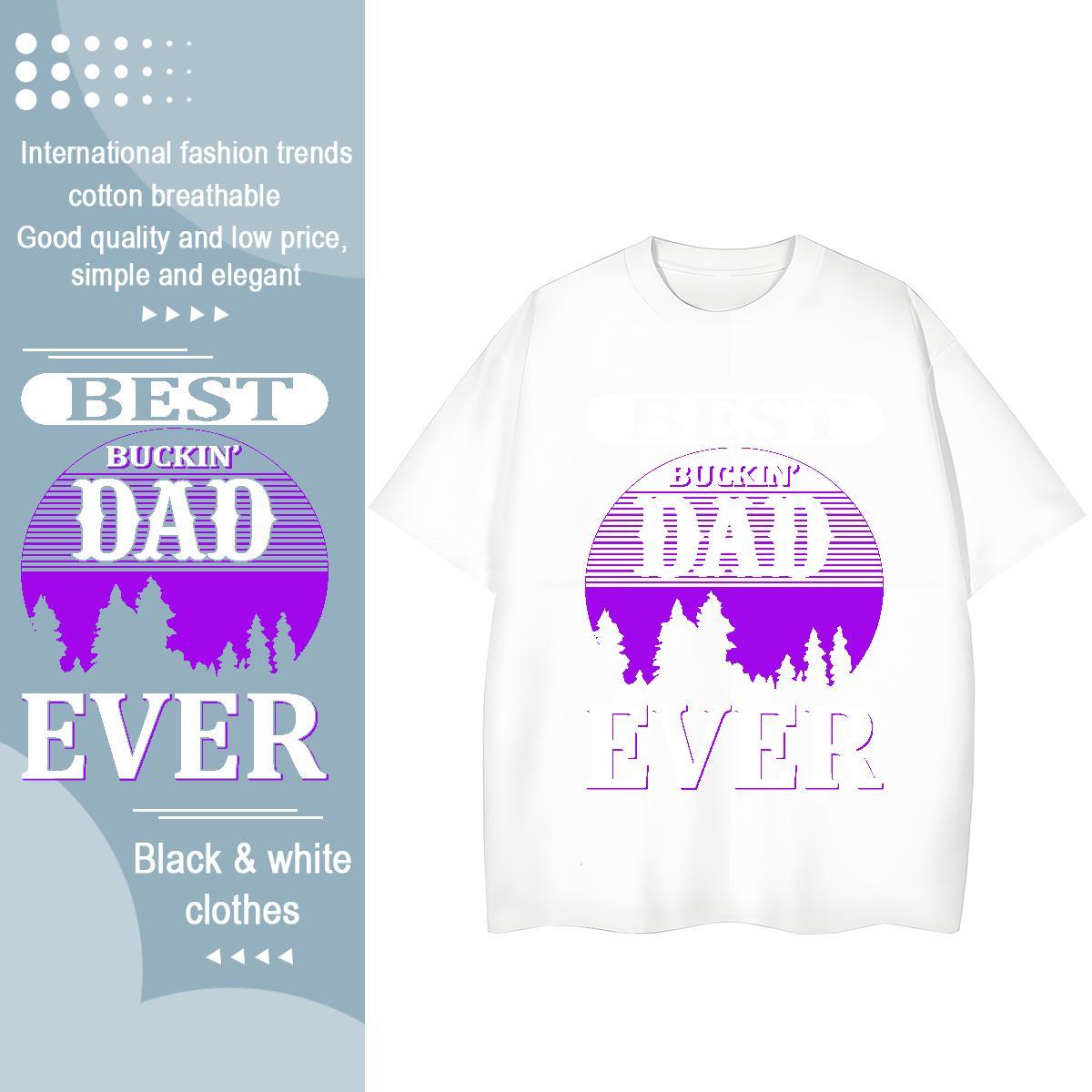 Wholesale Unisex Tshirts 230g 100% Cotton DAD Casual Beach T-Shirts for Women Breathable Crew Neck Customized Tees Shirts