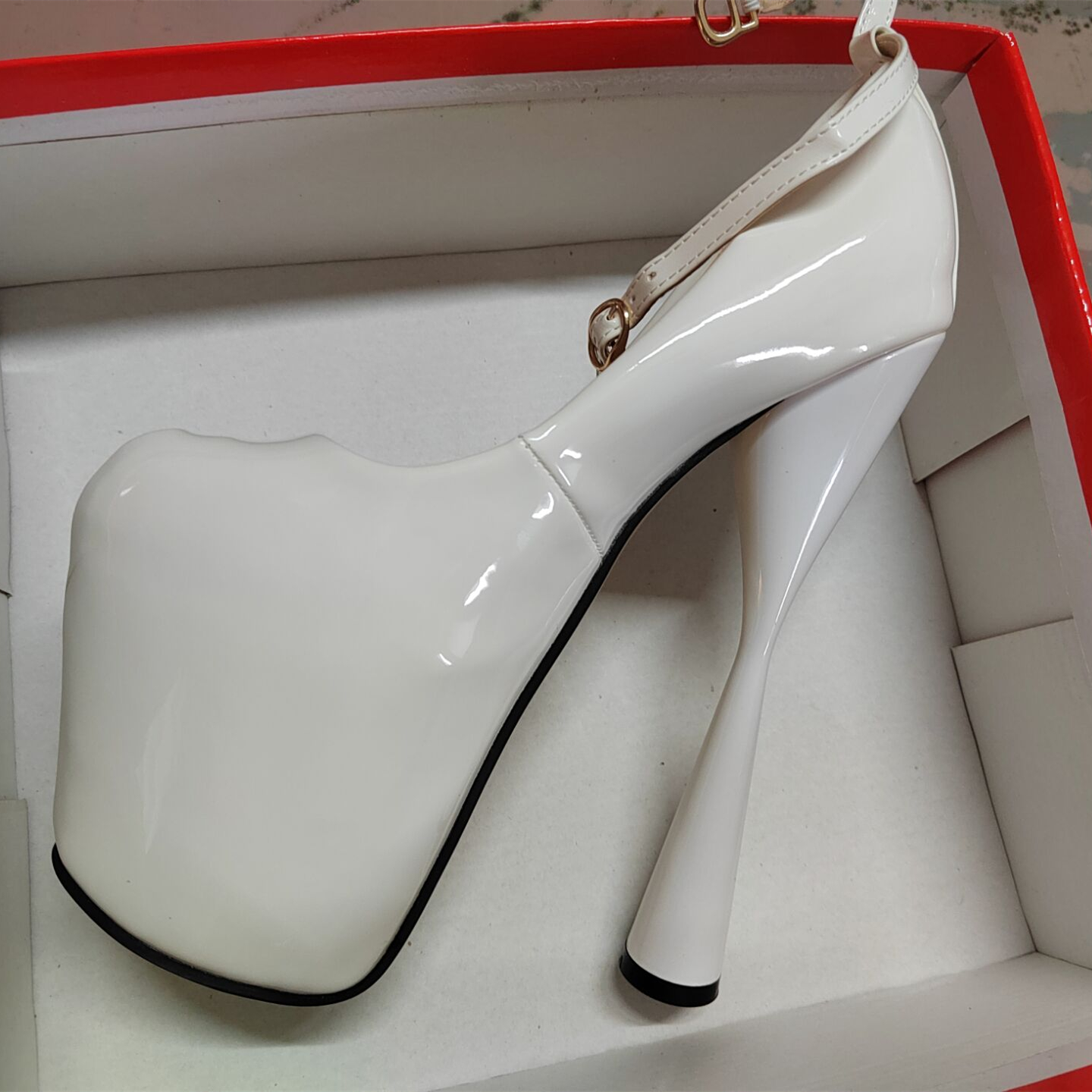 Platform Sexy 19cm Extreme High Heels Women Pumps Plus Round Toe Fashion Black New White Heel Party Wedding Fetish Shoe