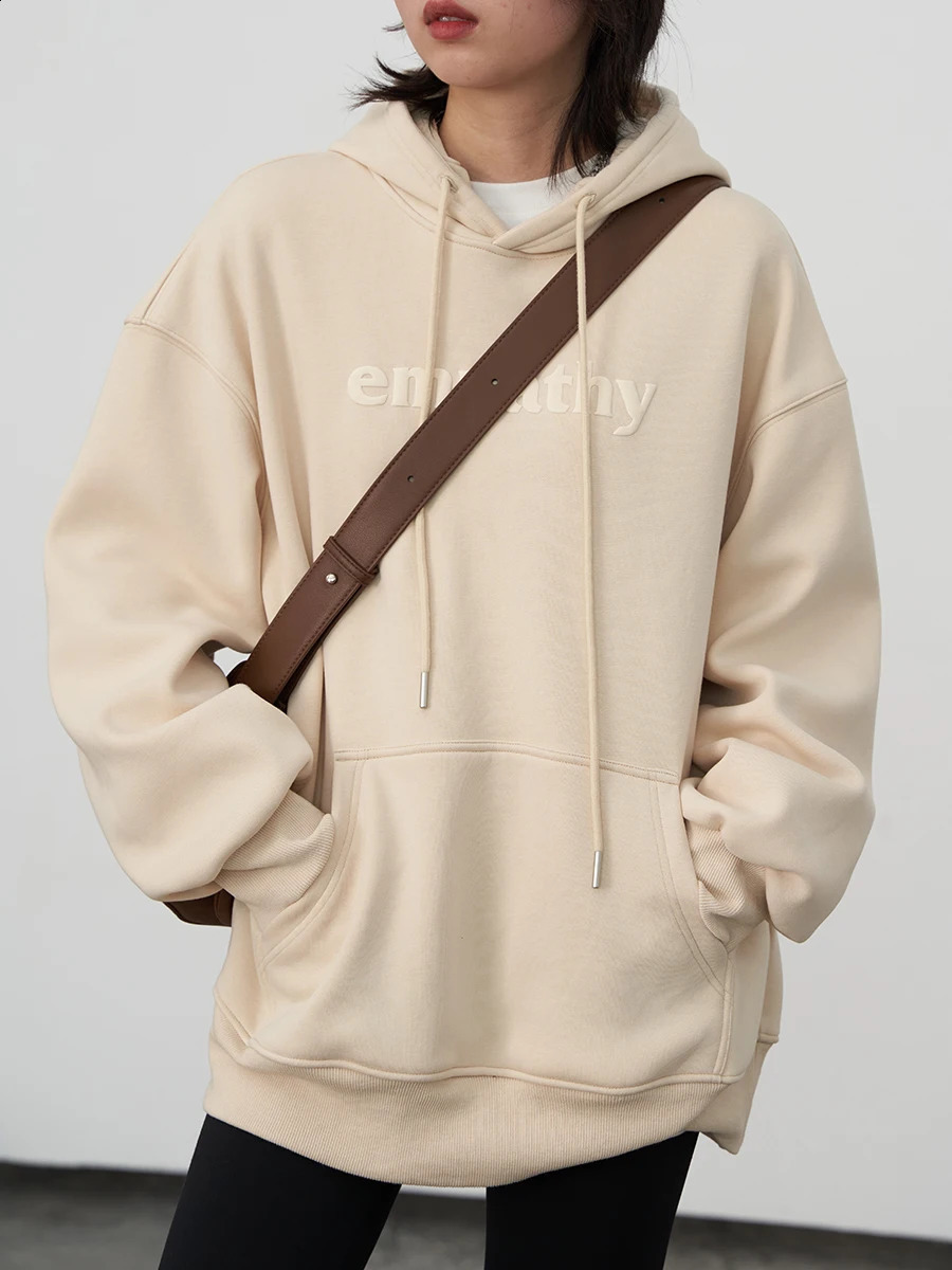 CHIC VEN Womens Sportswear Hoodie Street Clothing Warm and Casual Loose Letter Printed Wool Zipper AutumnWinter 240827