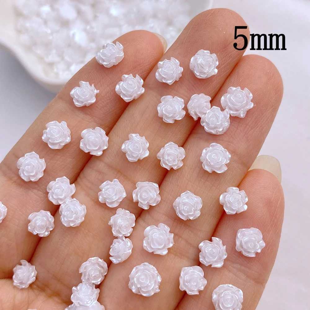100 Cute New Resin Mini 3D Whiteboards Rose Nails Rhinestone Gemstones Sparkling Nails Art Jewelry Handmade Nail Decorations W240829