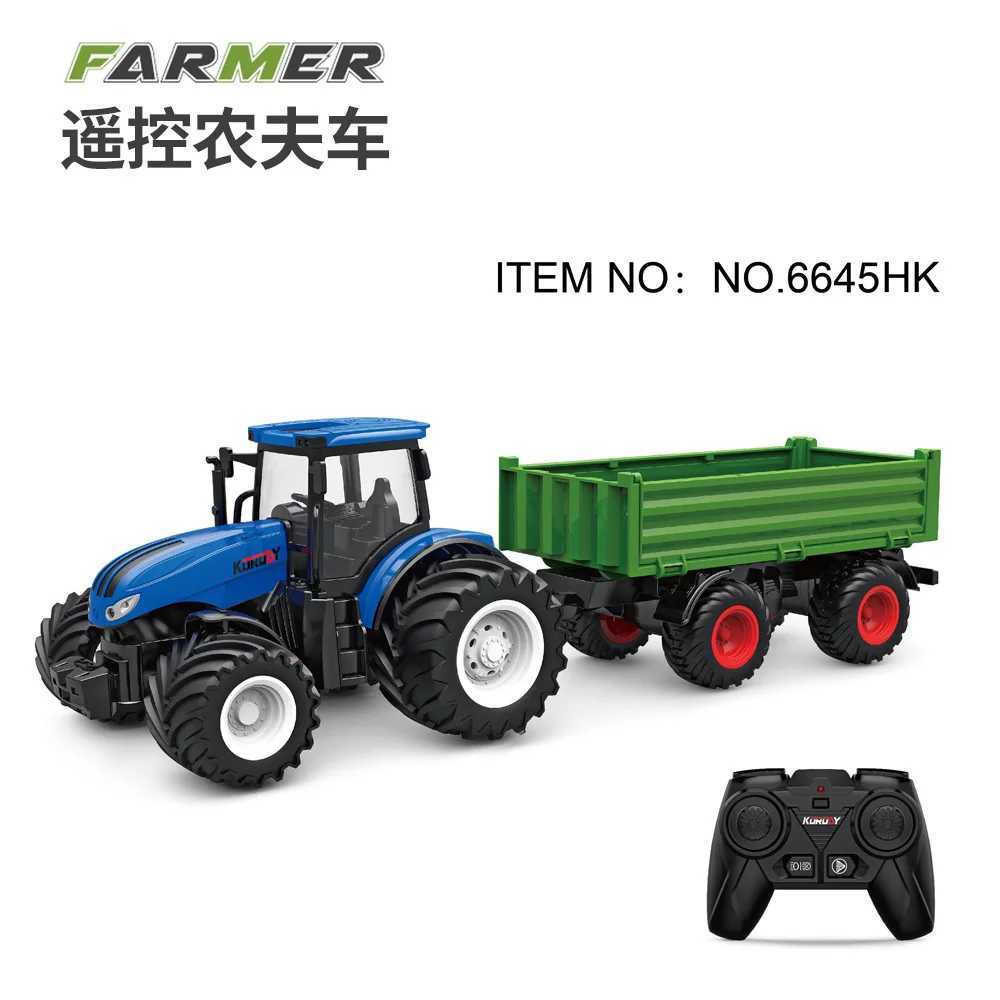 Horsepower Electric 6CH Remote Control Tractor Toy 2.4G RC Car Farmer Tool Engineering Car Childrens Toy W240829