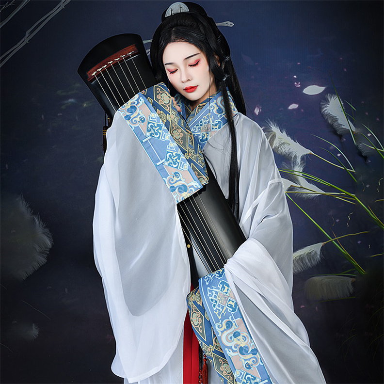 Ancient China Traditional Garment Warring States Dynasties Gown Woman Standard Hanfu ZhiJu Outer Robe and Inner QuJu Dress