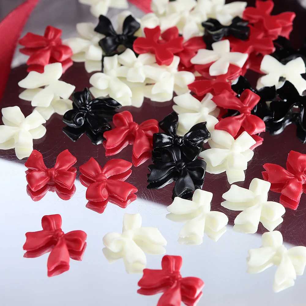 50 pieces of ribbon bow nail charm accessories colorful bow handicrafts DIY jewelry making Valentines Day nail art decoration W240829