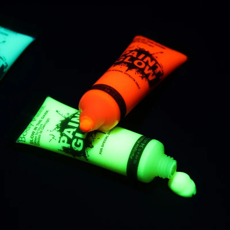 5 pieces of body art painting neon fluorescent party Halloween role-playing makeup childrens painting UV glow painting 240829