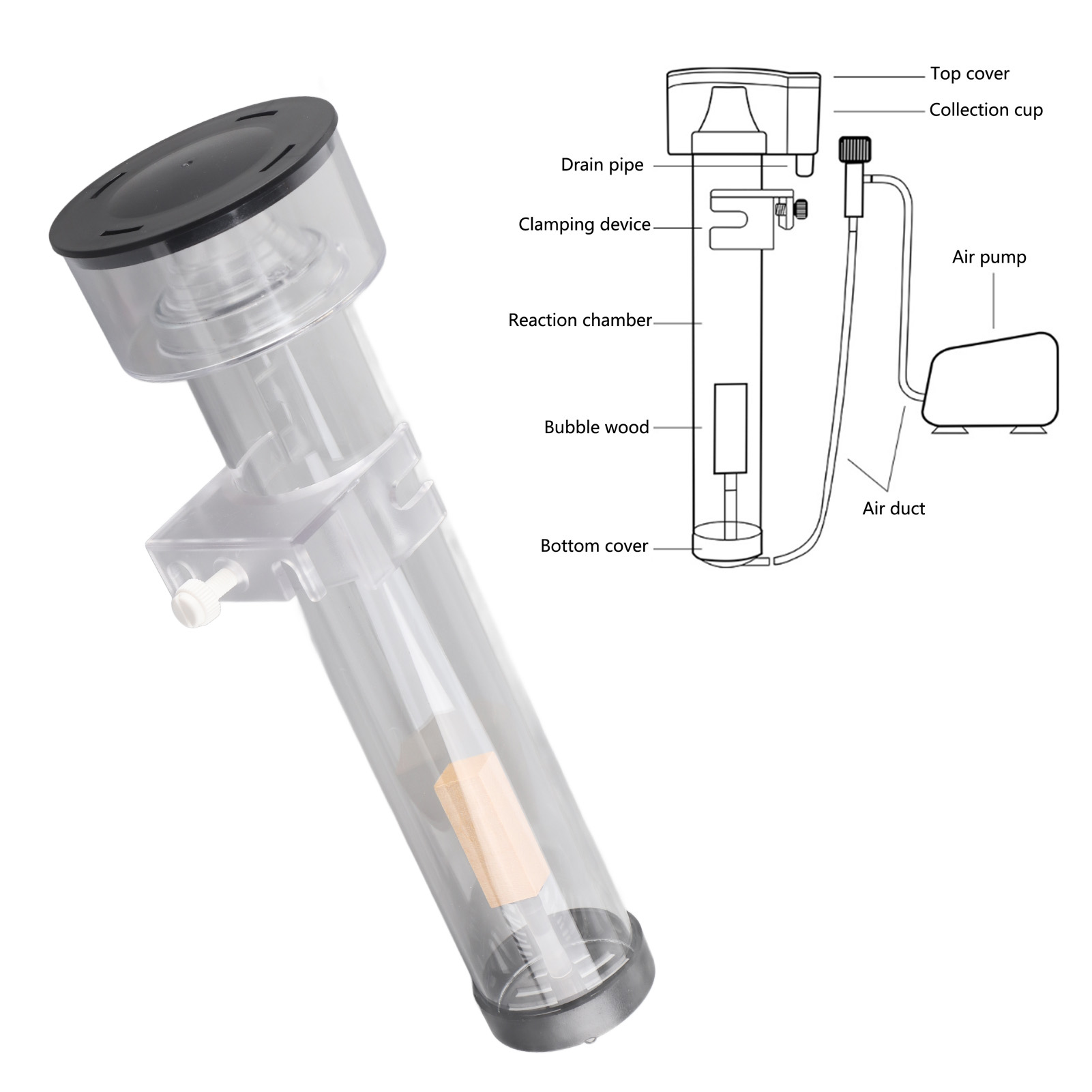 Aquarium Filter Accessory Fish Protein Skimmer Fish Protein Filter Separator Aquarium Filter Accessory Protein Skimmer