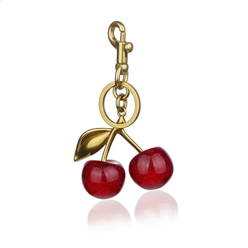Red Cherry Bag Pendant Keychain Charm for Womens Handbag Internet Crystal HighGrade Accessories 240829 - view 6