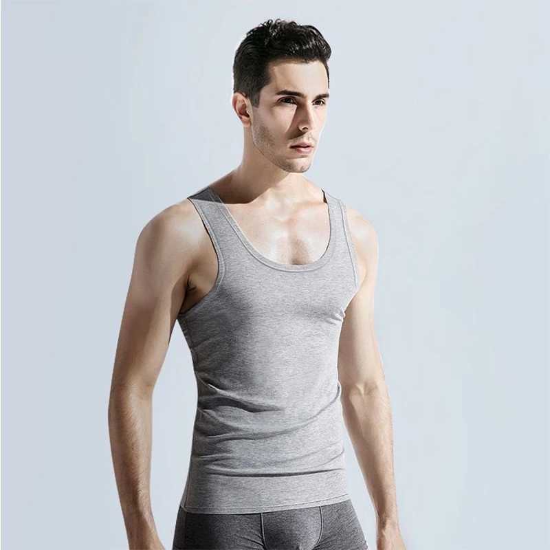 Large size mens underwear mens 100% pure cotton sleeveless basic shirt summer sexy fitness body building elastic single piece underwearW240718