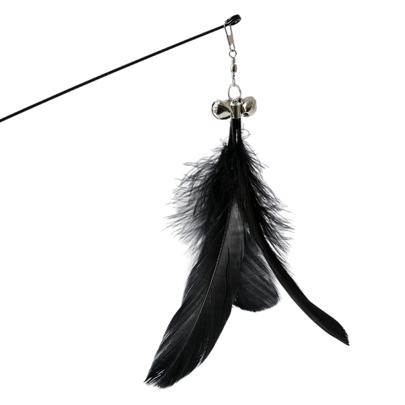 Funny Cat Stick Teasing Toy Interactive Playing Teaser Wand with Suction Cup Simulation Feather Self-hi Cat Toys Cat Supplies