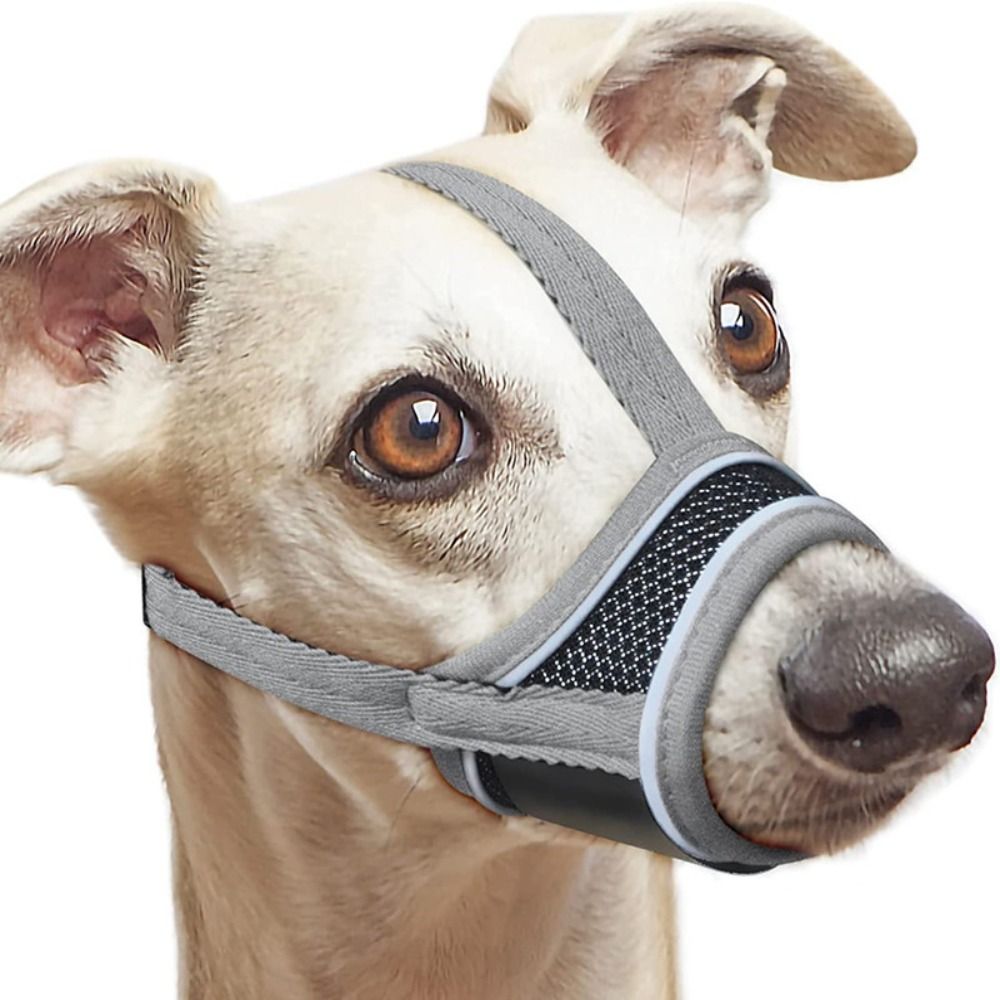 Comfortable Mesh Dog Muzzle Soft Fabric Adjustable Strap Pet mask Allows Panting and Drinking Prevent Biting Dog mouthpiece
