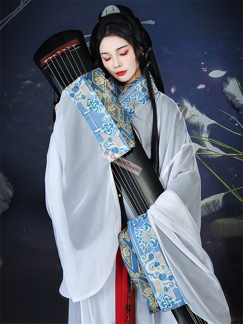 Ancient China Traditional Garment Warring States Dynasties Gown Woman Standard Hanfu ZhiJu Outer Robe and Inner QuJu Dress