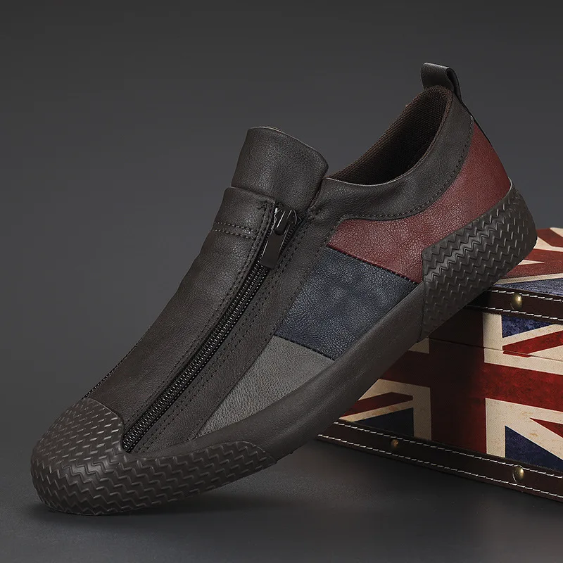 Leather Casual Handmade Sneakers for Men: Breathable Moccasins, Lightweight Loafers Shoes 4