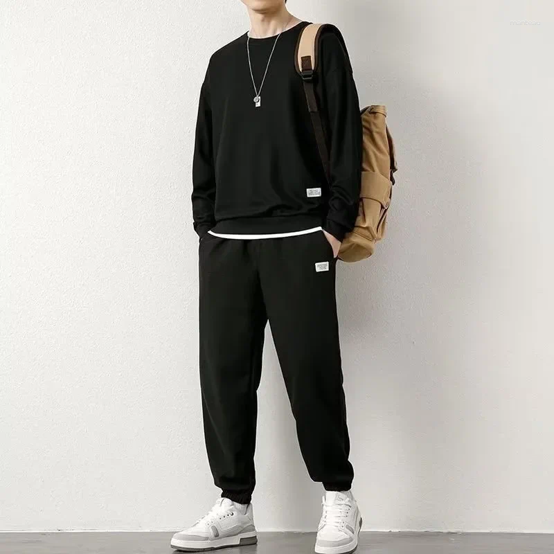 Men's Tracksuits Casual Sporty Suit Loose Fit Long Sleeve Spring Autumn Fashion Trendy Versatile Walf Checks