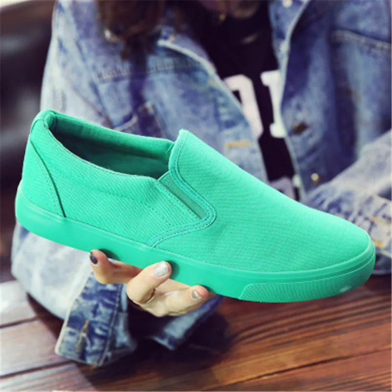 2025 new and Men Women Breathable Canvas Casual Student Loafers Shoes Unisex Fashion Flat Sneaker Orange Yellow Green Footwear da1a