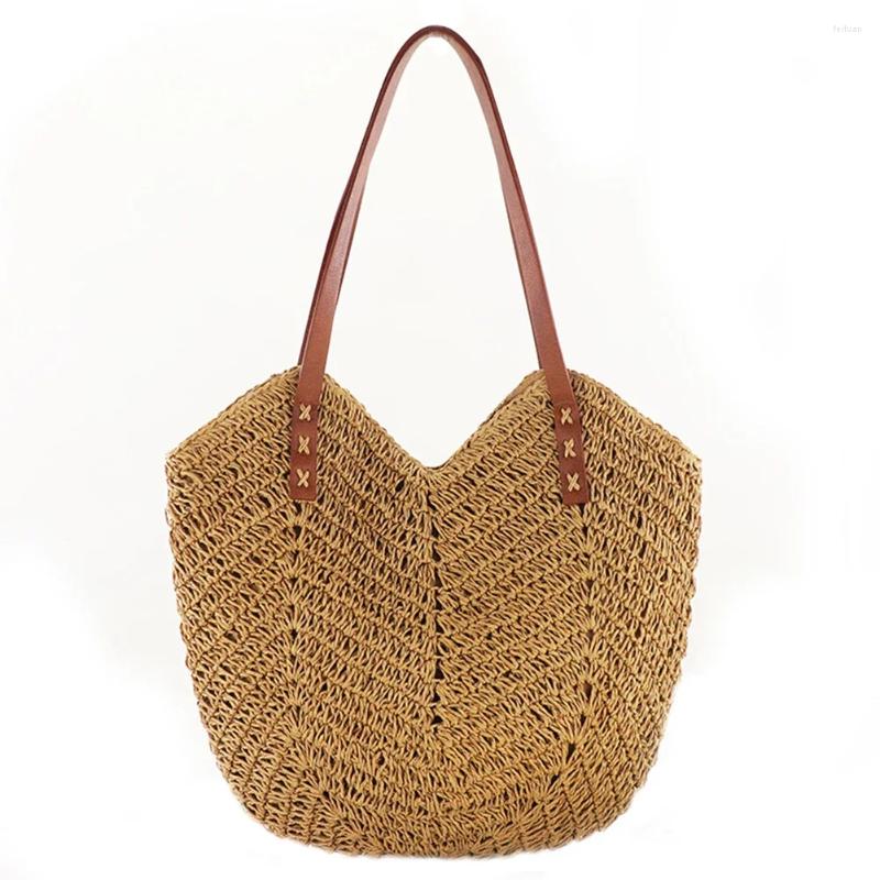 2025 NEW Totes Summer Women Straw Handbags Hands Woven Shoulder Bag Female Vacation Tote Purse For Travel Shopping zhanyishengli