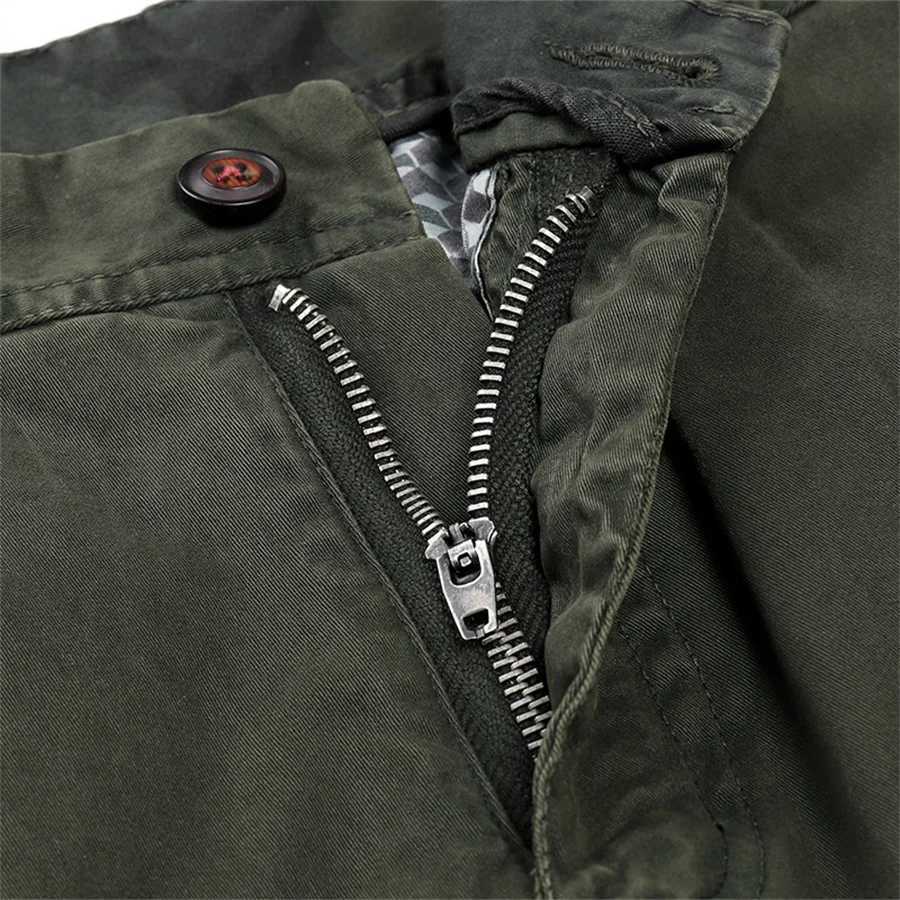 Pocket mens Trouser casual pure cotton cargo cuff pants mens outdoor sports travel Trouser tactical work pants W240829