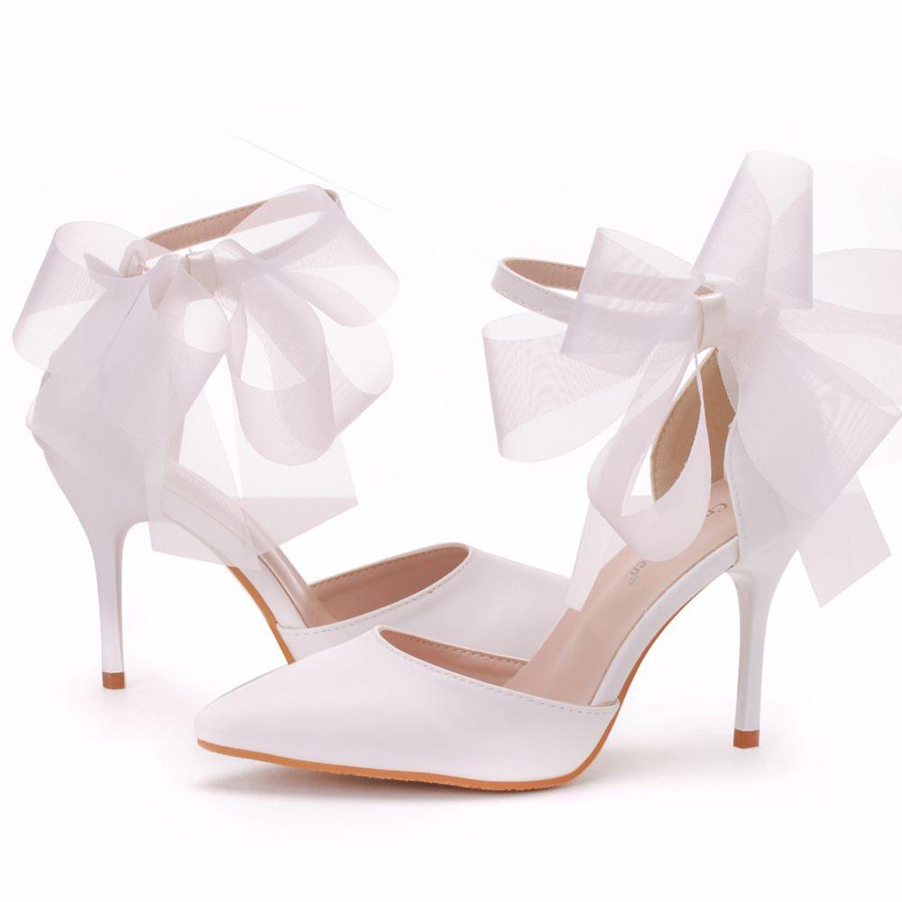 Women High Heels Summer Sexy Club Bow Fashion Sandals Wedding Party Korean Style Lady Shoes White and Red