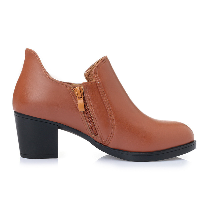 2024 New Women Dress Pumps Fashion Genuine leather women shoes Square Heels Shoes Woman chaussure femme Pointed Toe