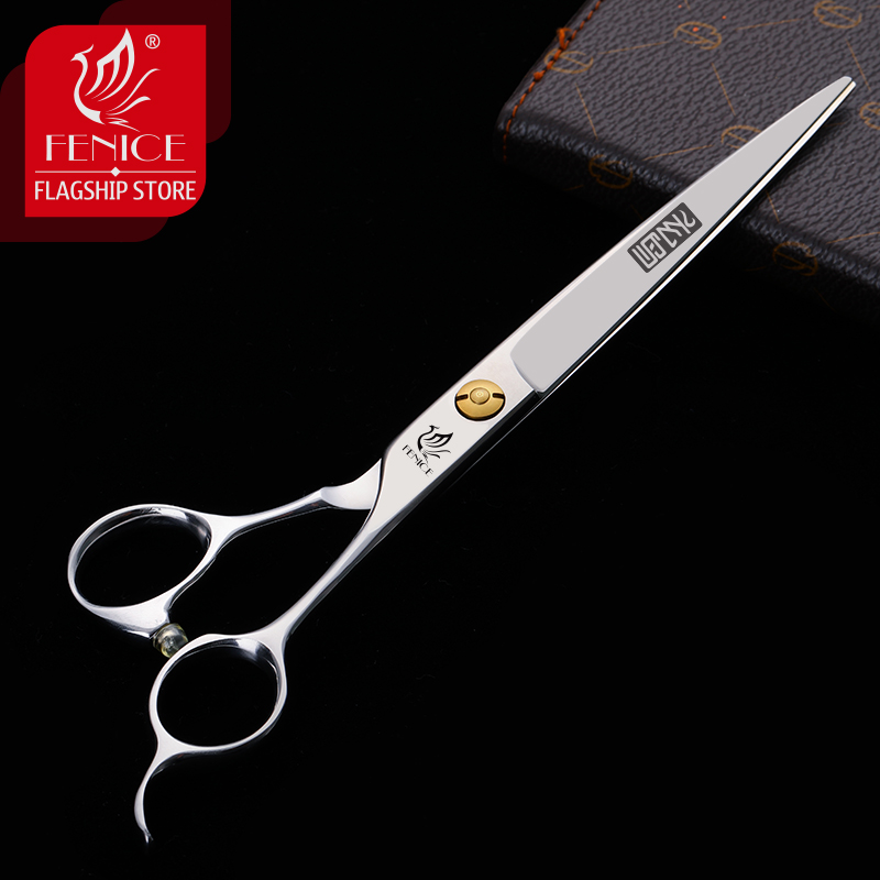Fenice Professional 6.75 inch Scissors for Dog Grooming Straight Shears Animals Cat Hair Cutting Barber Cutting Tool makas