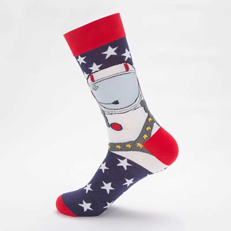 Men's Socks 5 pairs of socks large size colorful couple socks happy socks medium and high tube personality cotton socks wholesale Y240830KY2J