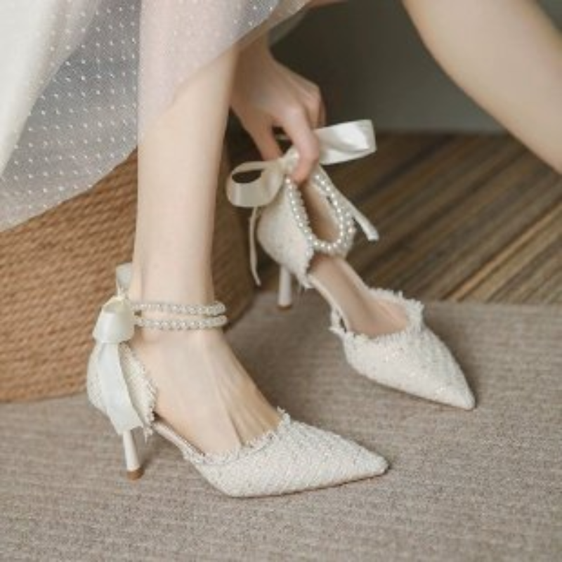 Elegant Women New Pointed Toe High Heels 2024 Spring Fashion Shallow New Design Dress Shoes Female Wedding Pumps atos b2b8
