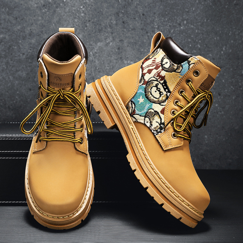 Mens Boots Ankle Casual Shoes New In Winter Designer Cowboy Tactical Military Work Safety New Platform Leather 1847