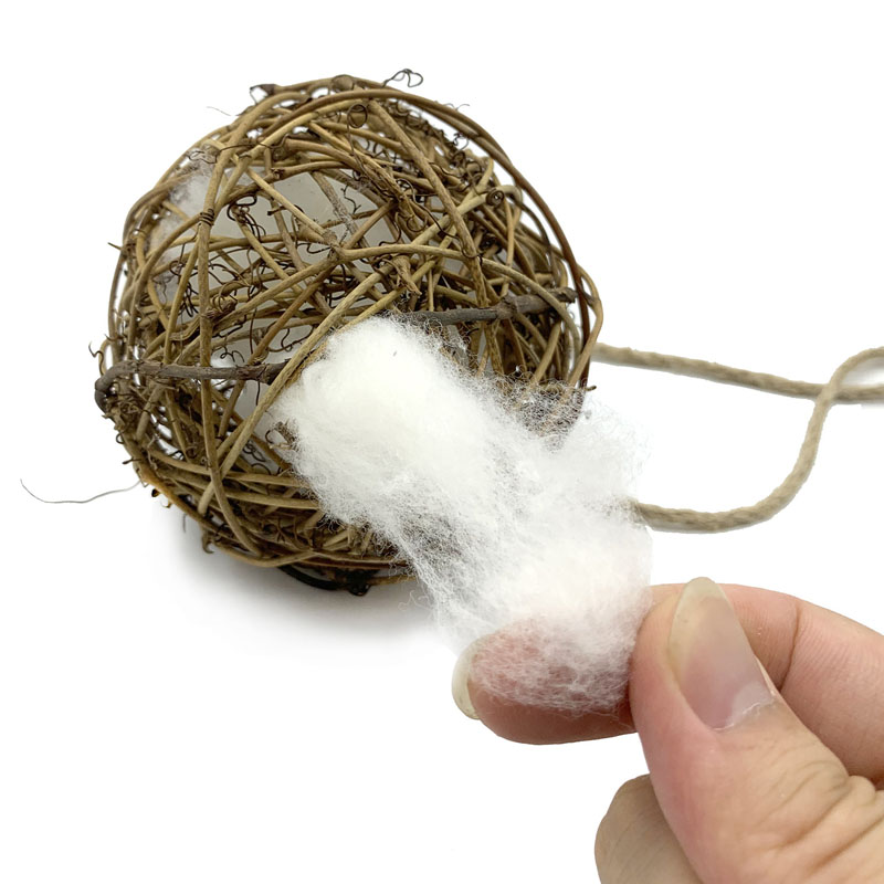 Bird Toys Hummingbird Nesting Parrot Chew Toy Rattan Balls Wire Drawing Cotton Inner Core Hanging Bird Cage Accessories