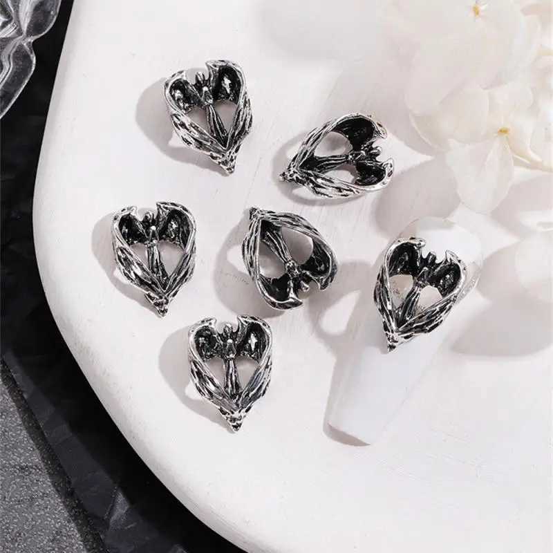 Dark Nail Art Accessories Durable Angel Metal Alloy Dark Series Nail Supplies and Hand Tools Cross Nail Art Jewelry Halloween 3D W240829