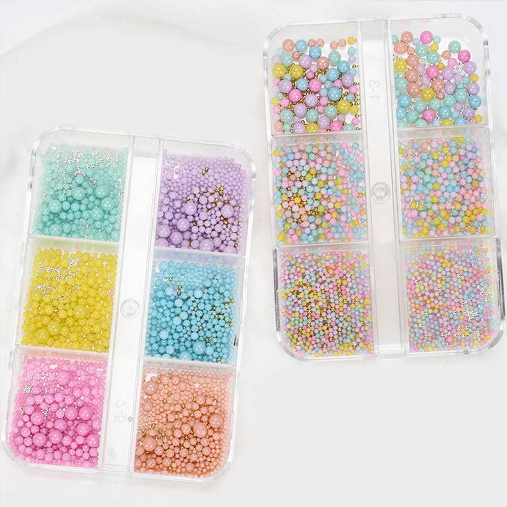 Mini Macaron Bubble Ball Beads for Nail Art Decoration Charm Mixed Color 3D Candy Resin Nail Caviar Handmade Accessories W240829