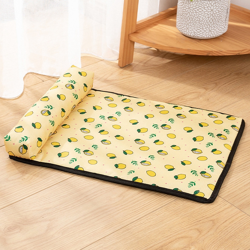 Dog Bed Mat Cooling Summer Pad Mat Pet Dog Sleeping Bed with Pillow Dogs Cats Ice Silk Blanket Cooling Pet Bed Pet Accessories