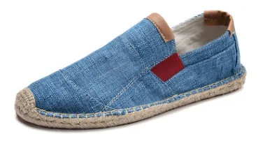 Casual Mens Male Breathable Canvas Chinese Fashion 2021 Soft Slip On Espadrilles For Men Loafers Driving Shoes 0555