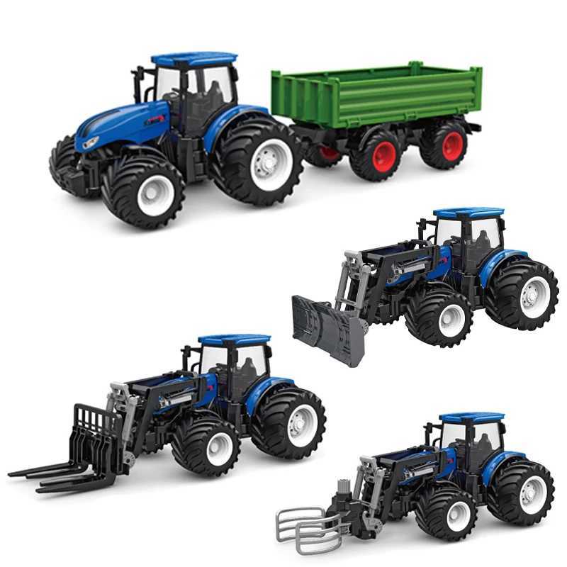Horsepower Electric 6CH Remote Control Tractor Toy 2.4G RC Car Farmer Tool Engineering Car Childrens Toy W240829