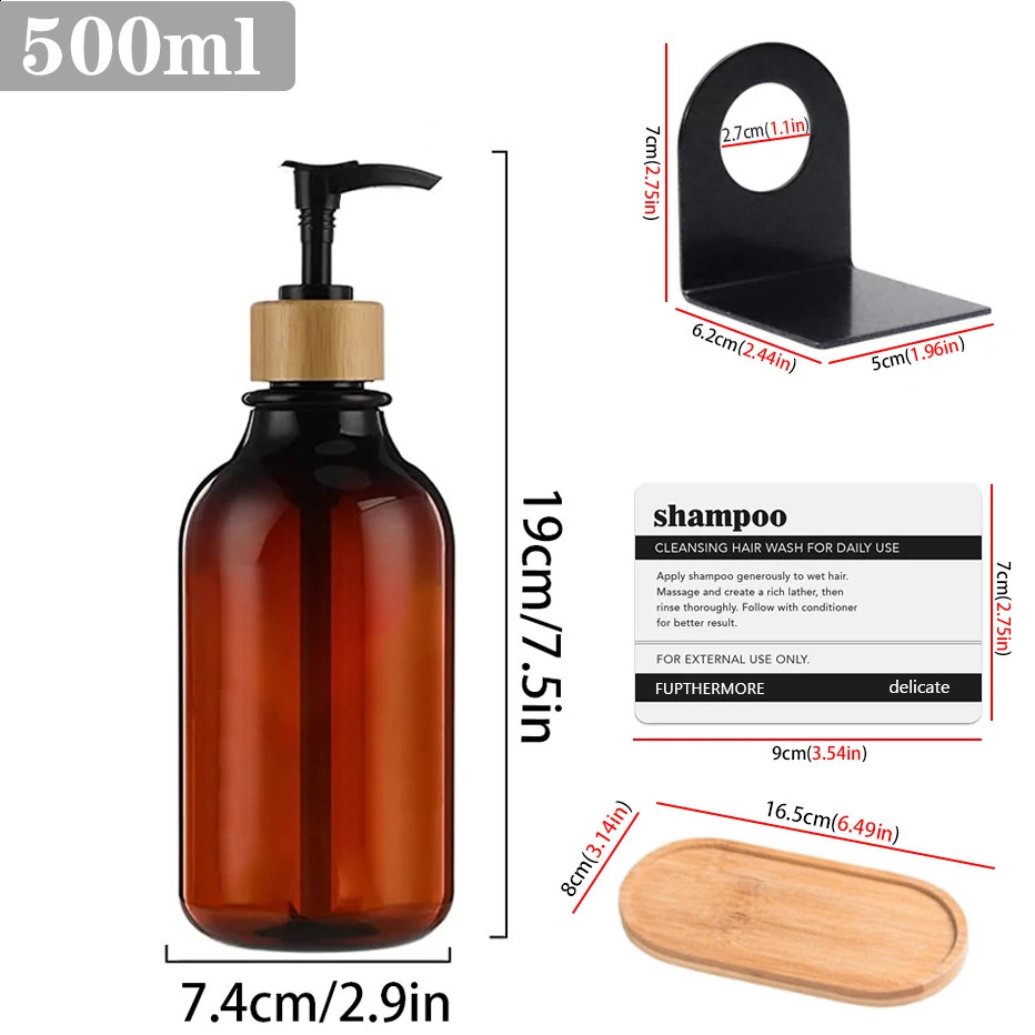 500ml soap bottle bathroom dispenser shampoo shower gel storage push type refillable empty 240830