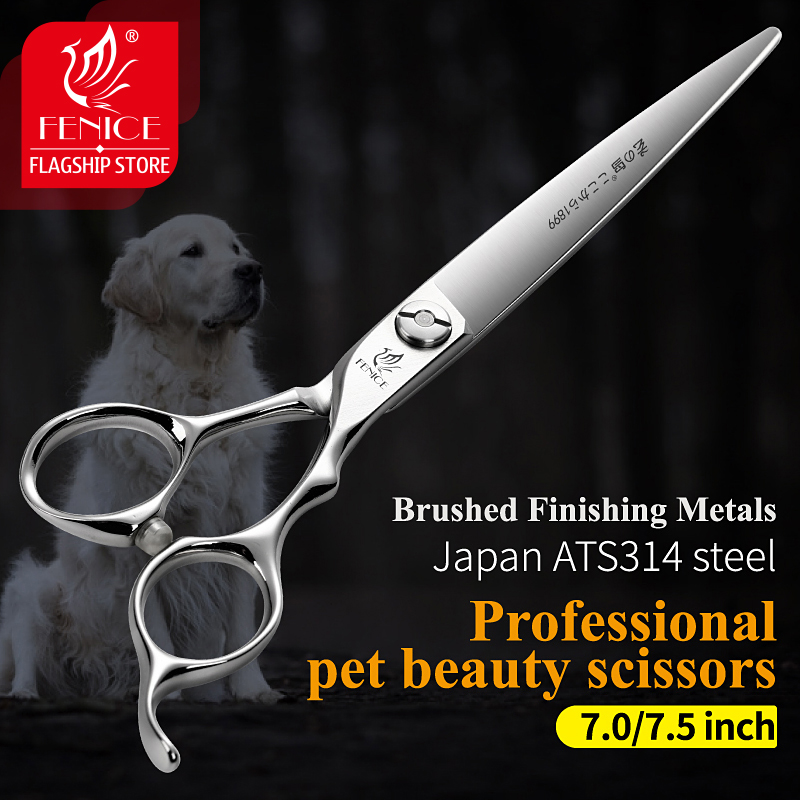 Fenice 7/7.5 inch ATS314 steel dog grooming scissors for pet cutting scissors dog scissors grooming shears tesoura tijeras