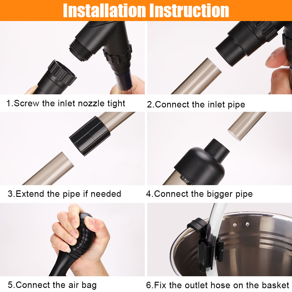 Siphon for Fish Tank Gravel Cleaner Aquarium Water Change Pump Cleaning Tool Water Filter Pump Handheld Water Flow Regulate