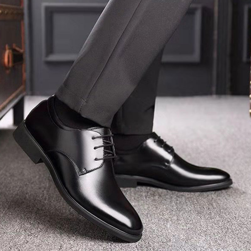 Leather Shoes Men's Breathable Black Soft Leather Soft Bottom Spring And Autumn Best Man Men's Business Formal Wear Casual Shoes