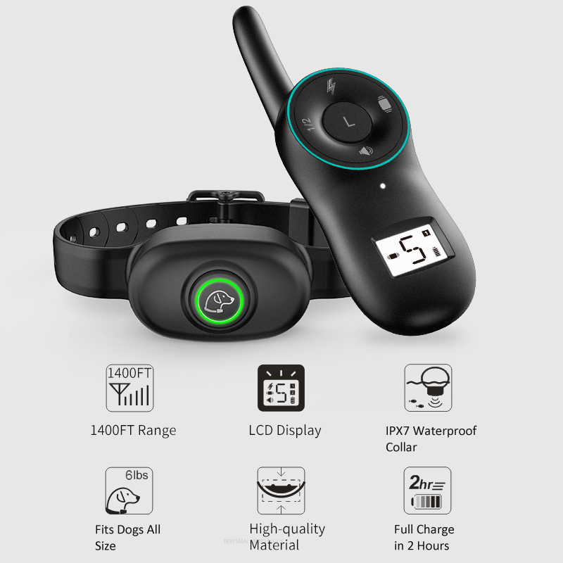 Anti Bark Dog Training Collar IP67 Waterproof Electric Shock Vibration Beep No Barking USB Rechargeable Remote Control Collar