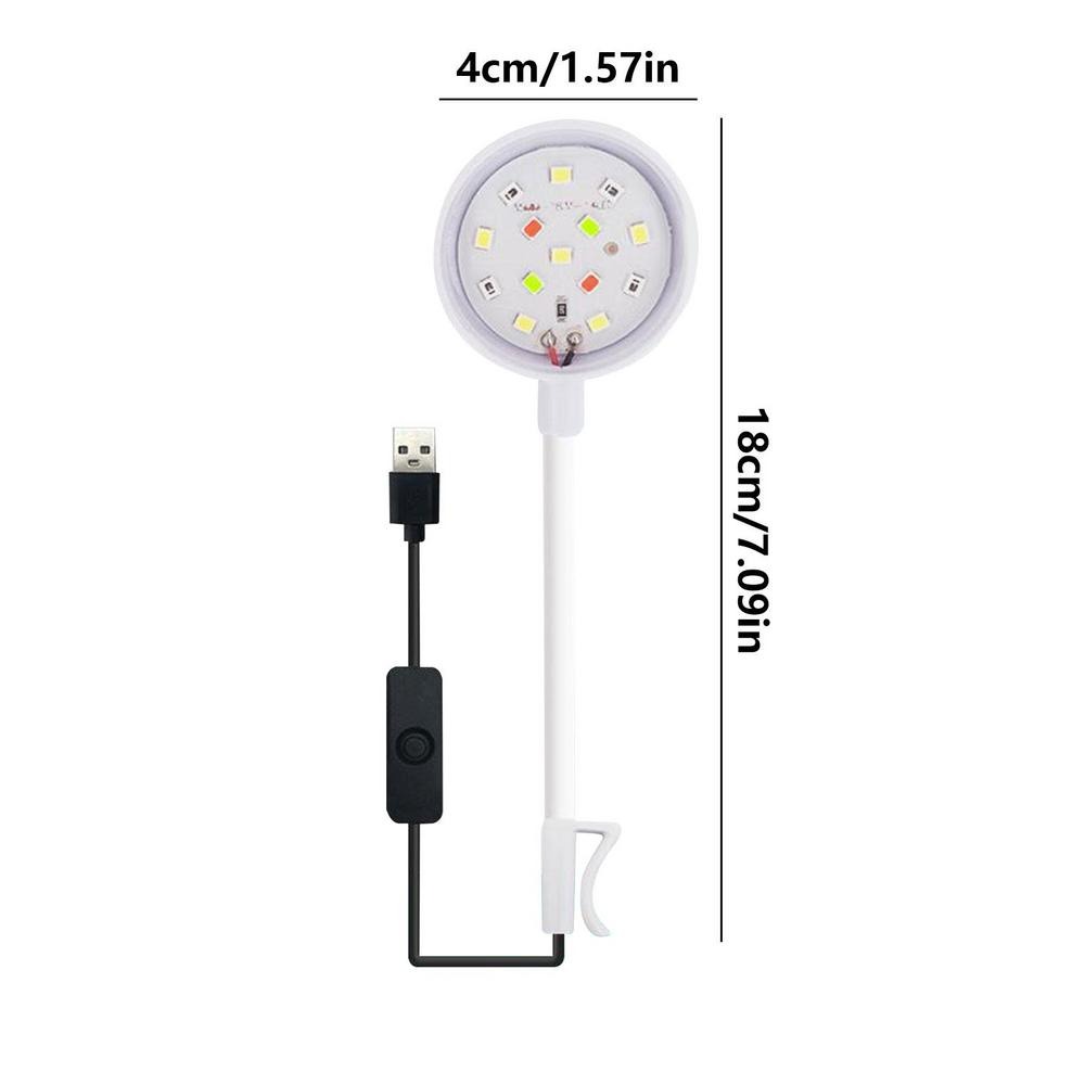 1 PCS Durable Aquarium Plant Light 360-Degree Rotation Fish Tank Lamp With Clip High Quality USB-Plug Aquarium Lamp